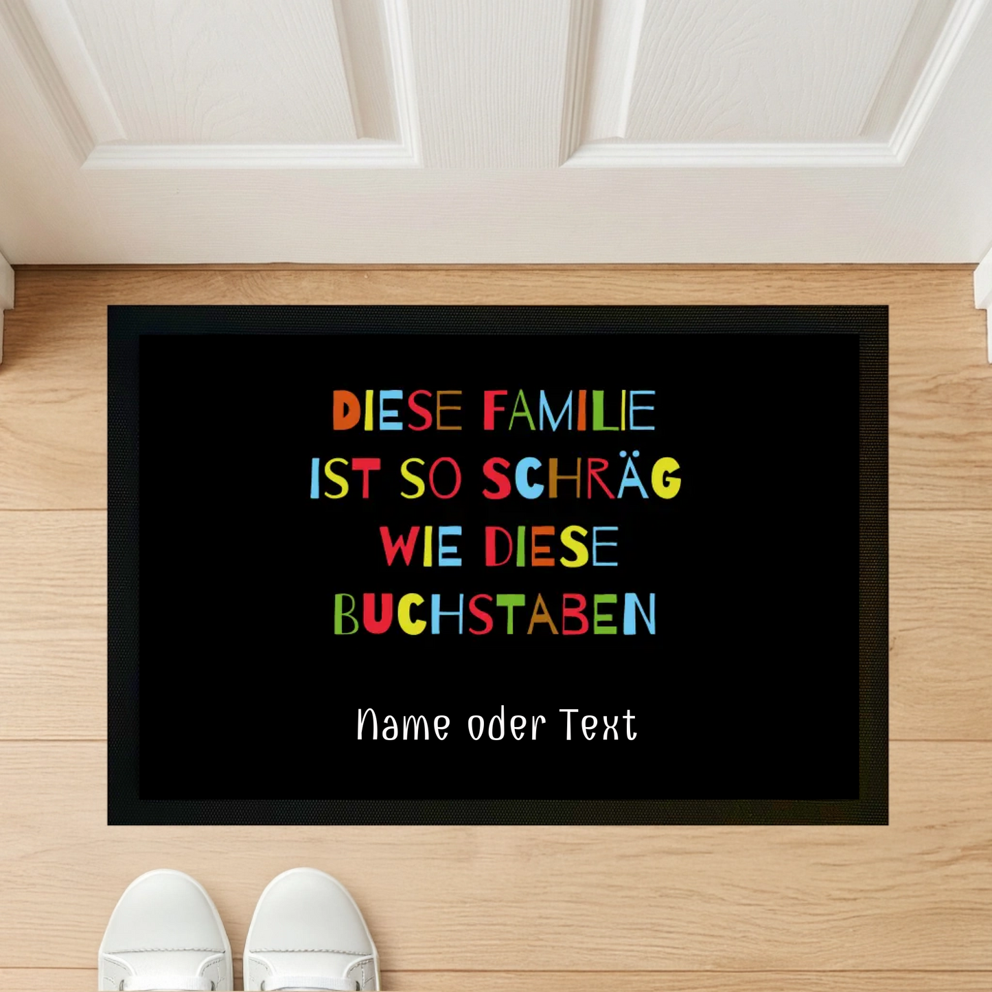 Diese Familie ist so schräg wie diese Buchstaben - Indoor Fußmatte 60×40 cm